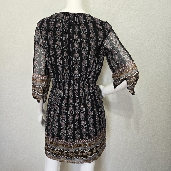 Madewell Lace Up Black Boho Dress Size 2 - Picture 7 of 12